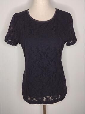 NWOT Covington Women's Black Lace Blouse Size S(6-8)